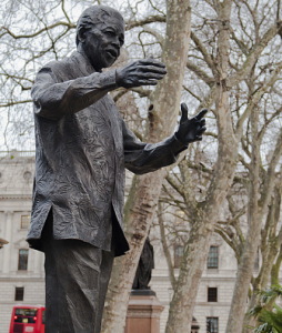 Statue of African anti-apartheid revolutionary, politician, and philanthropist, Nelson Mandela. After the apartheid, he became President of South Africa from 1994 to 1999.  (Photo: Thinkstock)