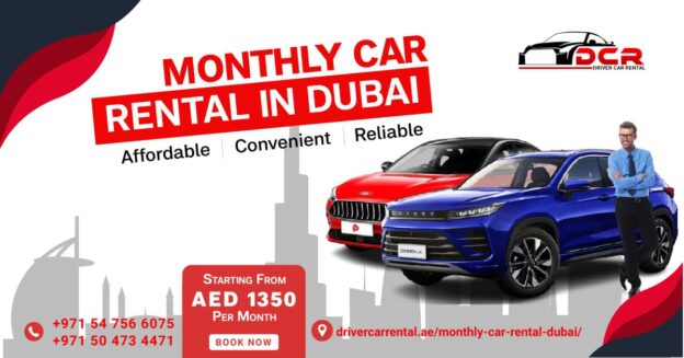 Affordable monthly rent a car in Dubai with Driver Car Rental