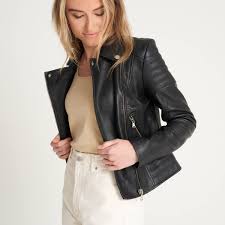 real leather jacket women